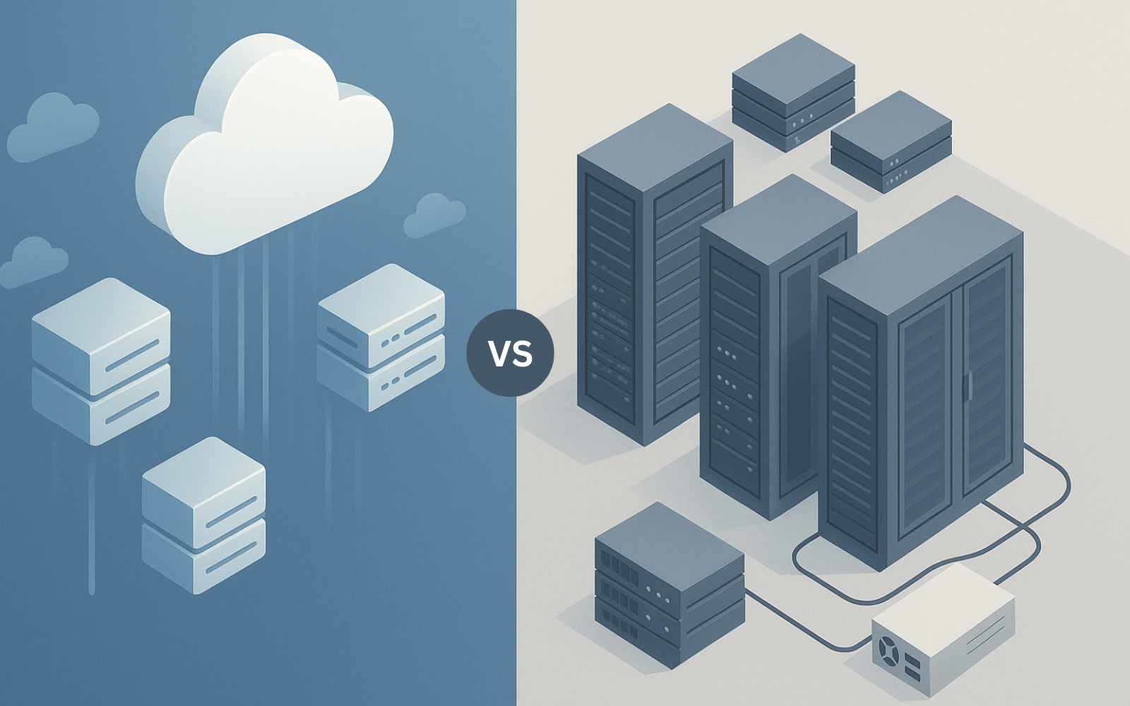 Vergleich zwischen Cloud-Infrastruktur und On-Premise-Servern